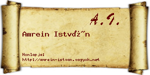 Amrein István névjegykártya