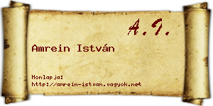 Amrein István névjegykártya